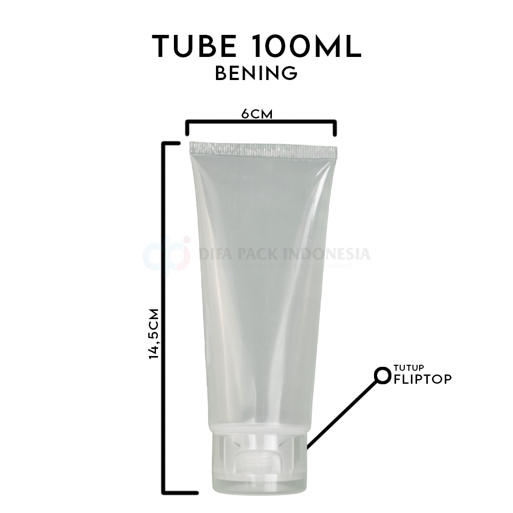 Botol tube 100ml natural fliptop