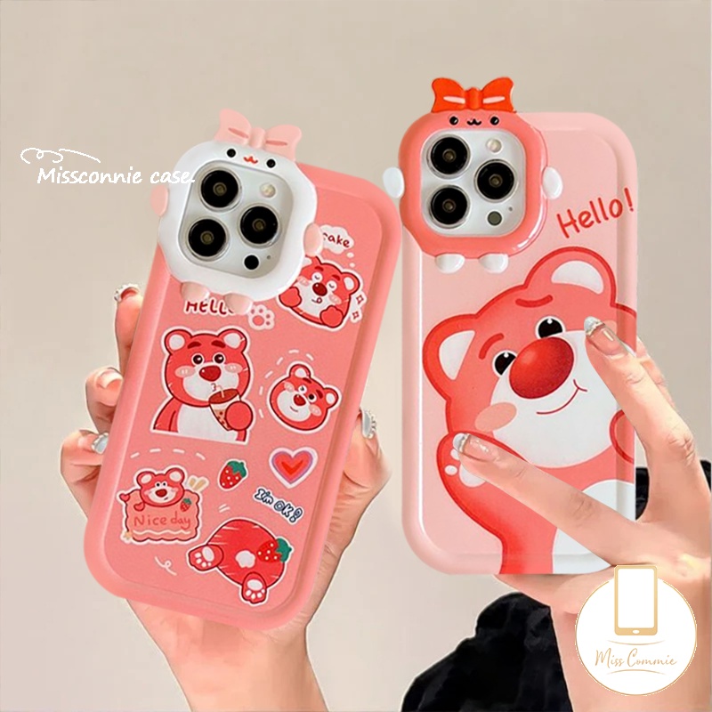 Redmi 9A 1010 9A 10A 9T 10C A1 A1+9C NFC Mi 11 Lite Note 11Pro+10Pro 10 11 10s 8 9 11s PO CO X3 Pro NFC M3 Kartun Strawberry Bear Manyo Lovely 3D Bow Monster Lens &lt;Unk&gt;