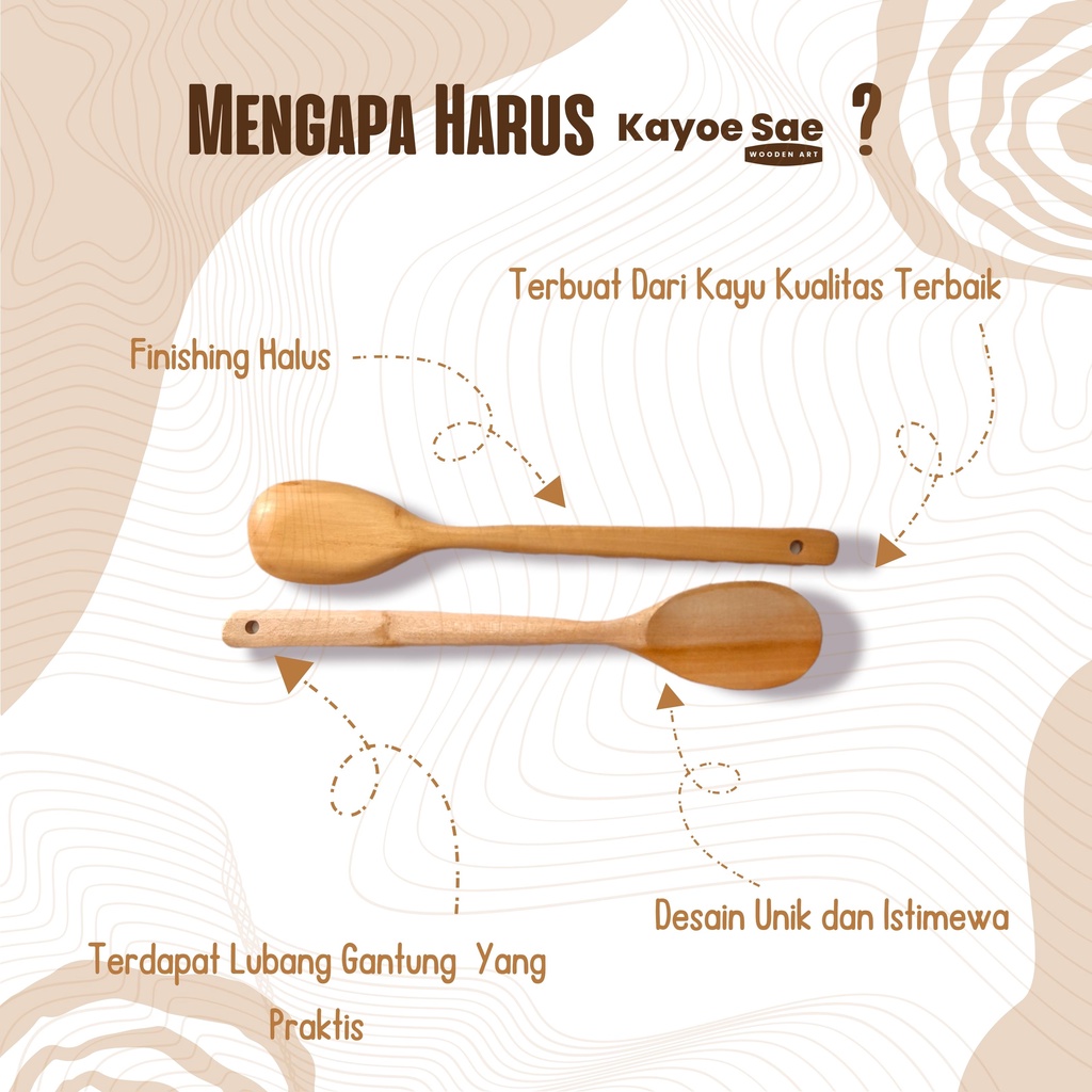 SPATULA KAYU SUTIL KAYU WOODEN SPATULA SUTIL ANTI GORES