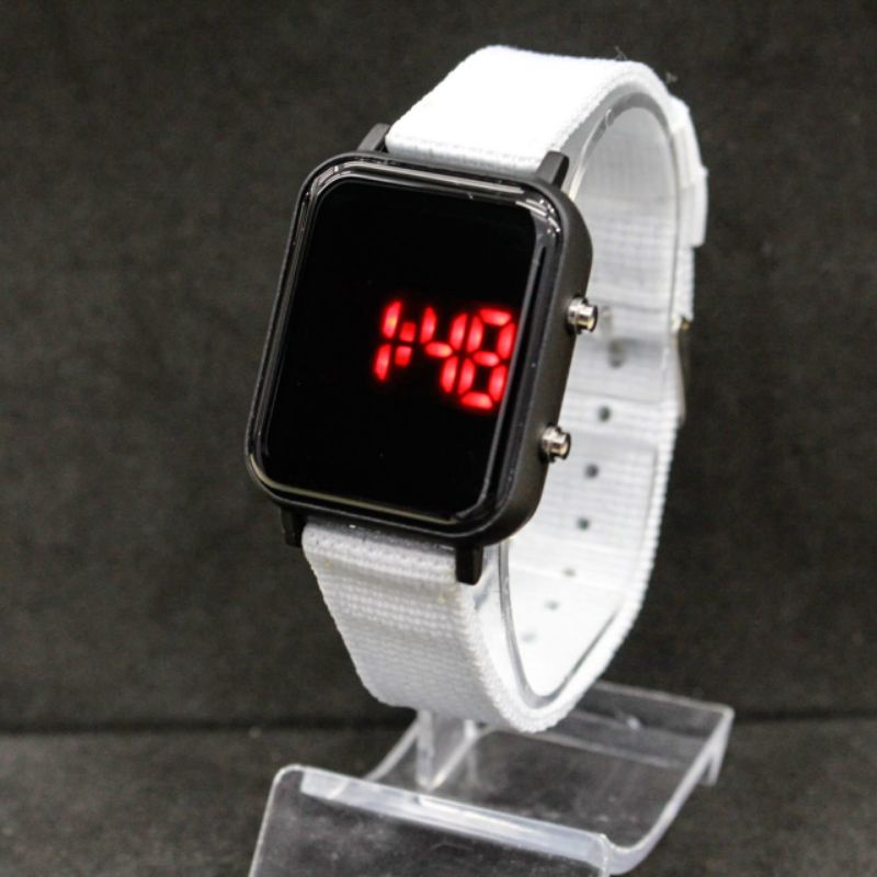 JAM TANGAN WANITA CEWEK LED WATCH DIGITAL TOP TALI CANVAS