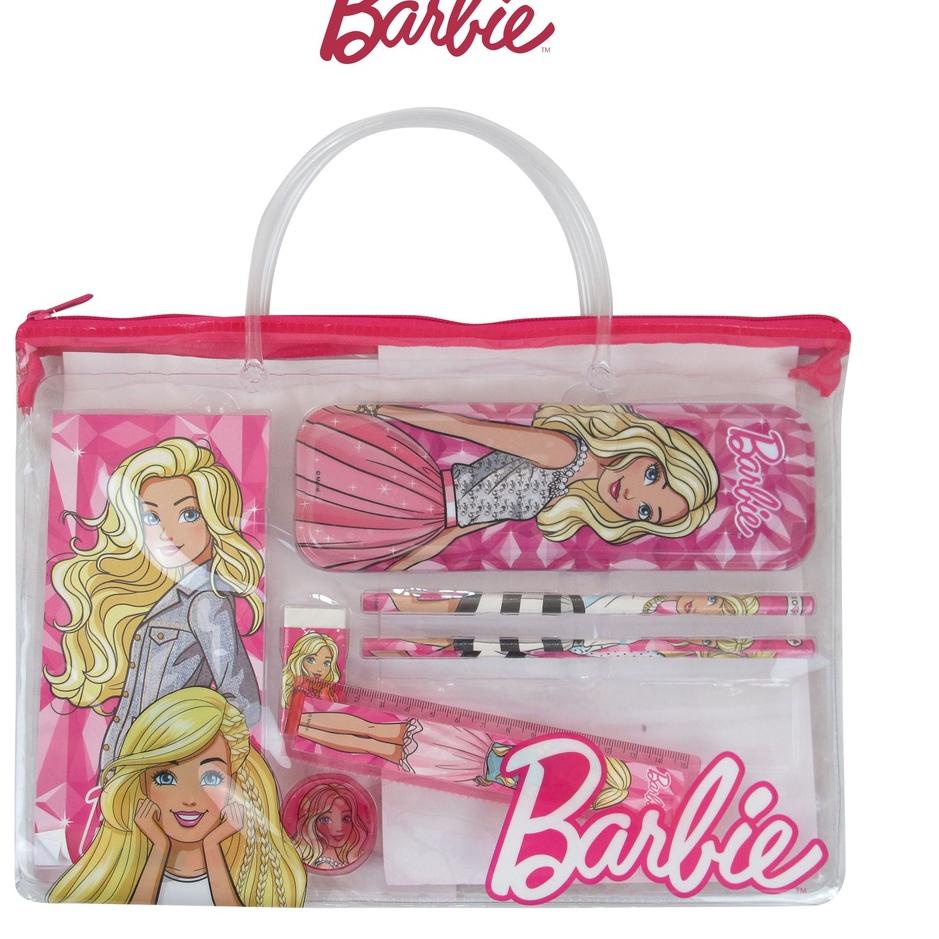 

Kirim Langsung BARBIE Stationery Set Tas / Alat Tulis Set Ori / Penggaris / Pensil / Penghapus / Serutan / Notes / Karakter BB20013 L4R``