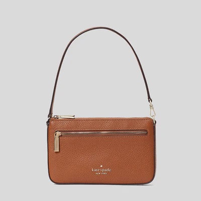 KS Leila Warm Ginger Pebble Leather Convertible Wristlet Bag