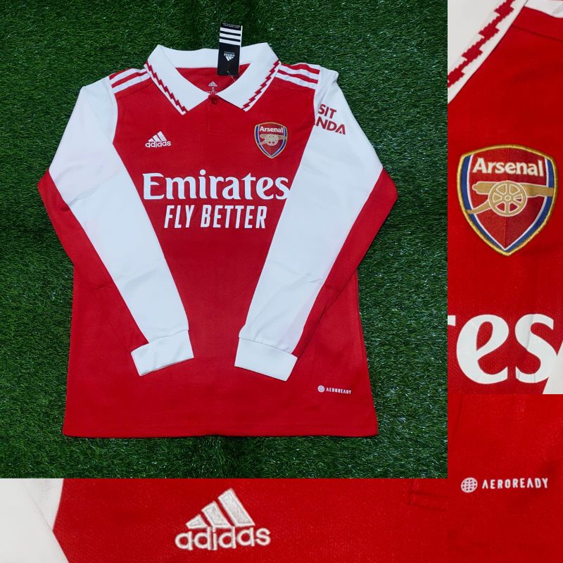 Jersey Bola Arsenalll Home Longsleeve 2022 2023 Grade Ori Import Baju Sepak Bola Pria Lengan Panjang