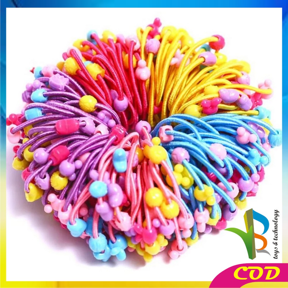 RB-C9 (50 PCS) Ikat Rambut Anak Anak / Karet Ikat Rambut / Kuncir Rambut Kuda Anak Anak / Headband