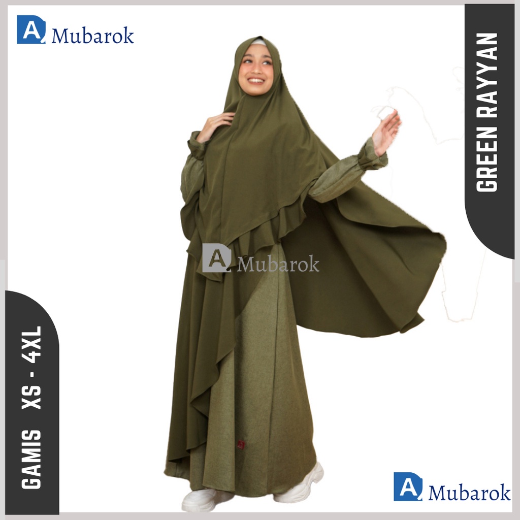 Rayyan Ibu Green Baju Muslim Couple Suami Istri Kapelan Keluarga Gamis Kondangan Pasangan Koko Dewas