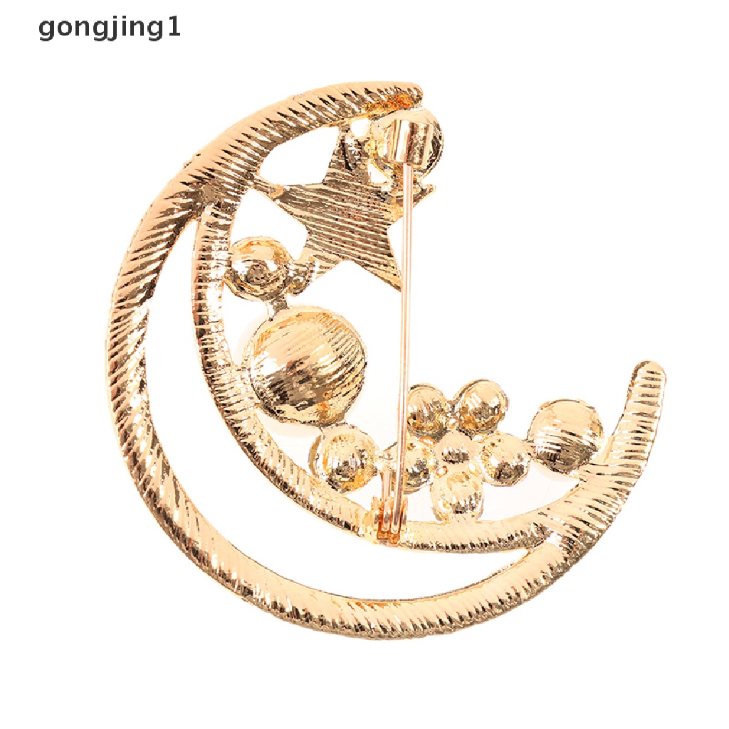 Ggg Bulan Bintang Peal Bros Untuk Wanita Baroque Trendy Elegan Brooch Pin Hadiah Pesta ID