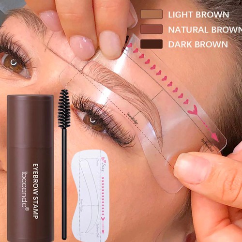 Ibcccndc Magic Eyebrows Stamp Original Shaping Powder And Hairline Contouring Powder Waterproof With 10 Model Cetakan Alis