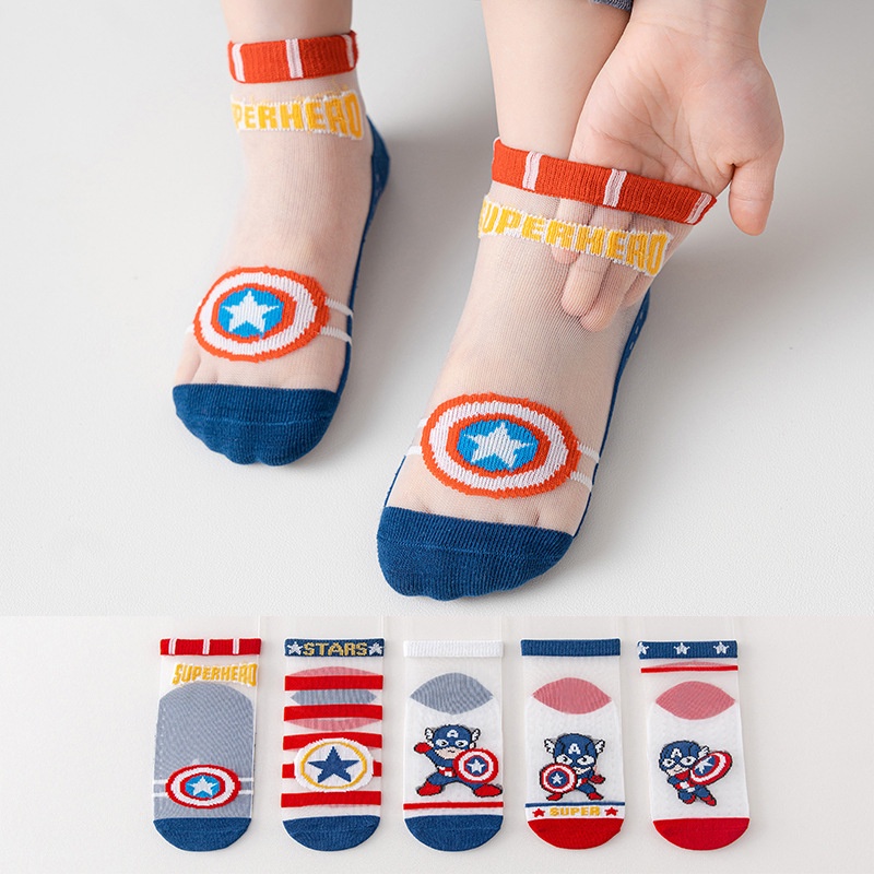 MOGYMOGY KS27 Captain Amerika Kaos kaki Anak  Kaos Kaki Anak