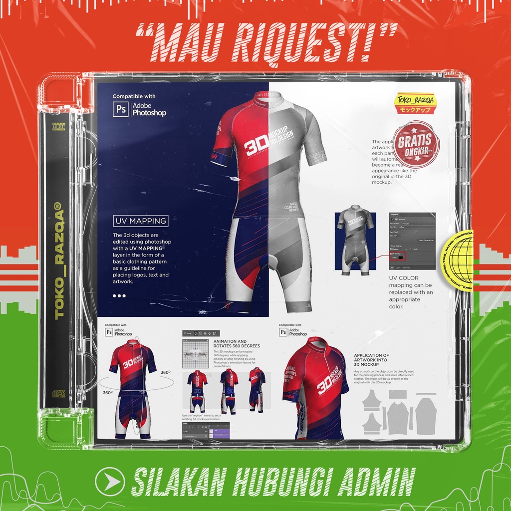 3D Mens Cyling Jersey Mockup ◖Mockup◗