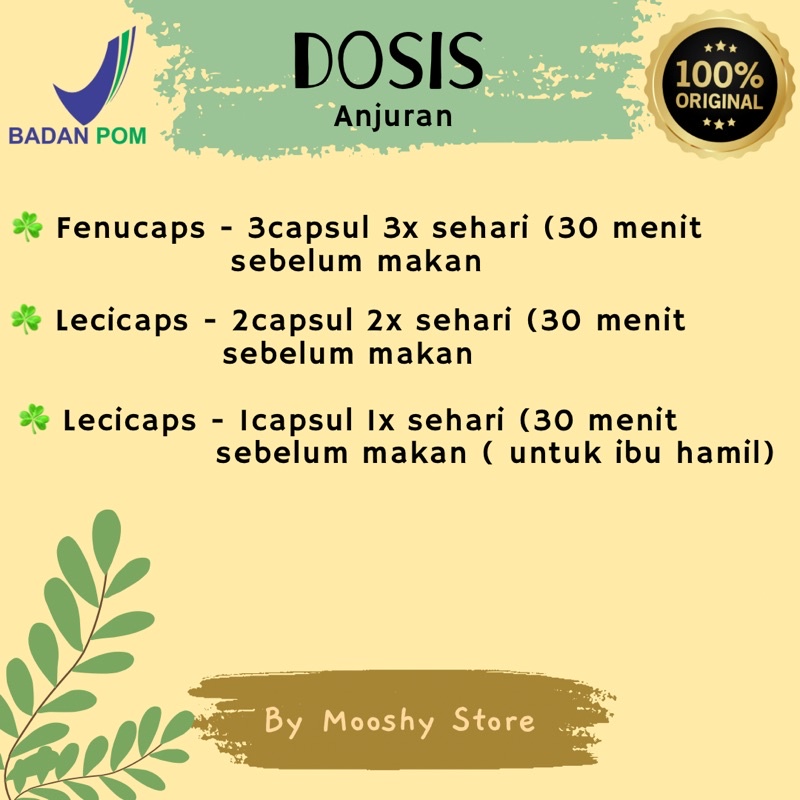 LECICAPS ECER PER CAPSUL/ Obat pelancar ASI mampet/ grinjilan/ mastitis/FENUCAPS PLUS ORIGINAL/Lecicaps official