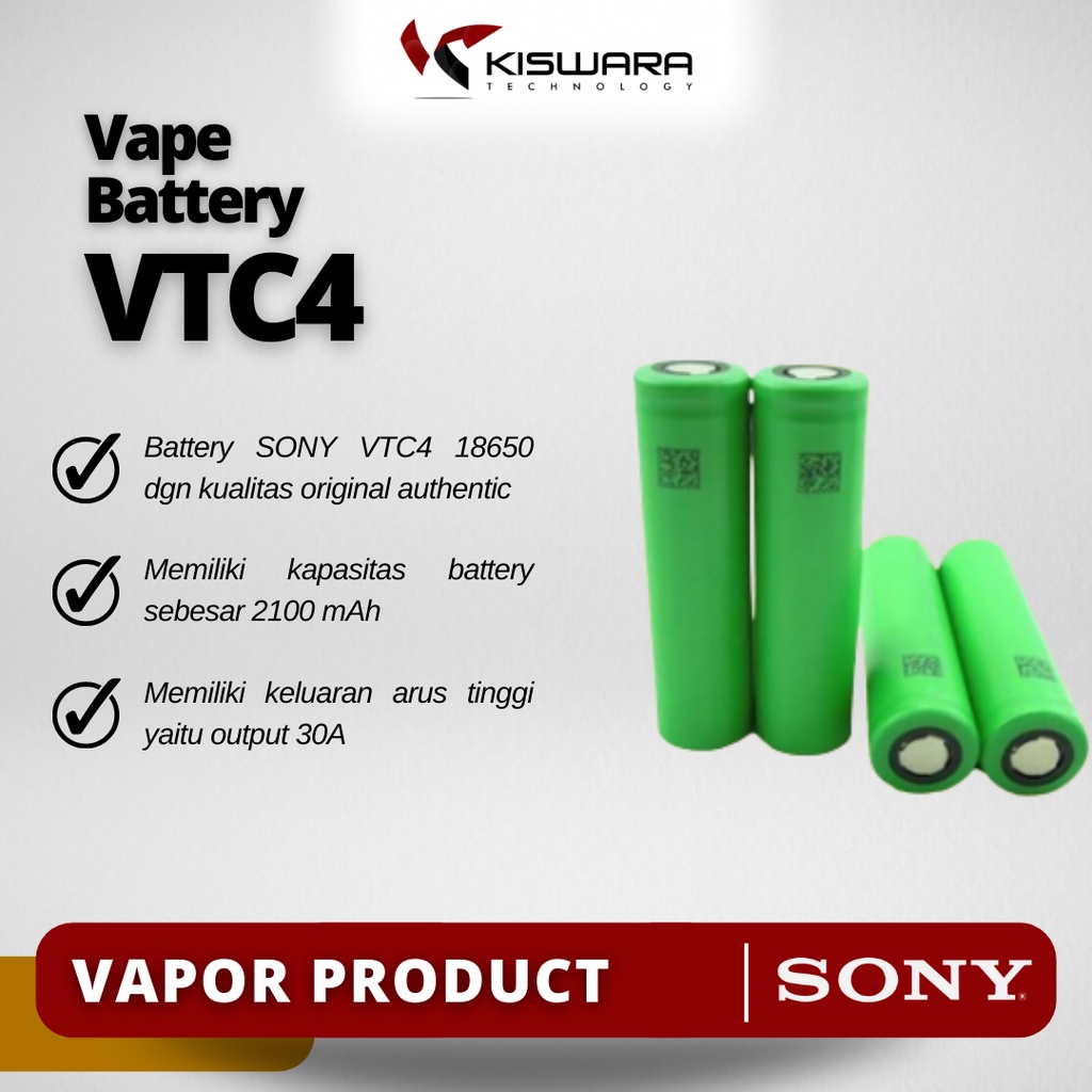 Battery SONY VTC4 18650 30A 2100mAh Authentic