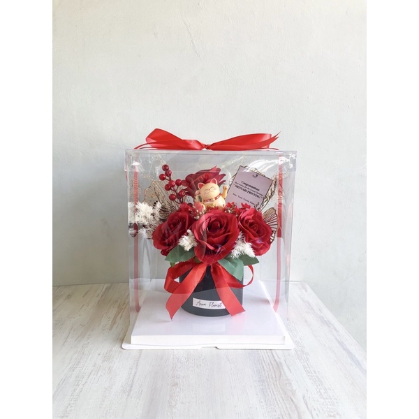 Bloom Box dengan box mika untuk grand opening