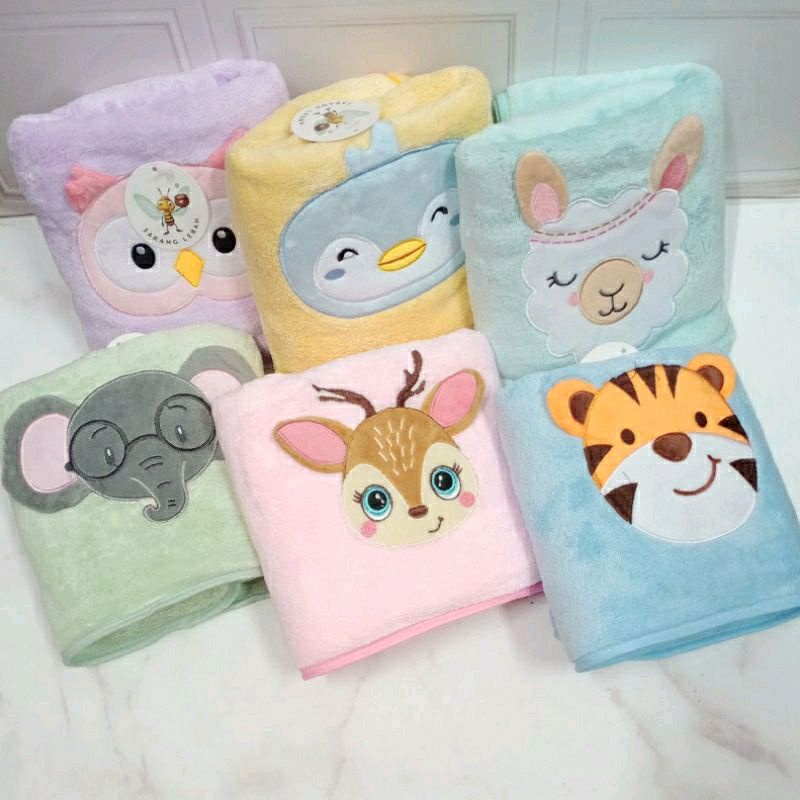 New!!! Handuk Mandi Bayi Microfiber Boneka Motif New 60x120cm