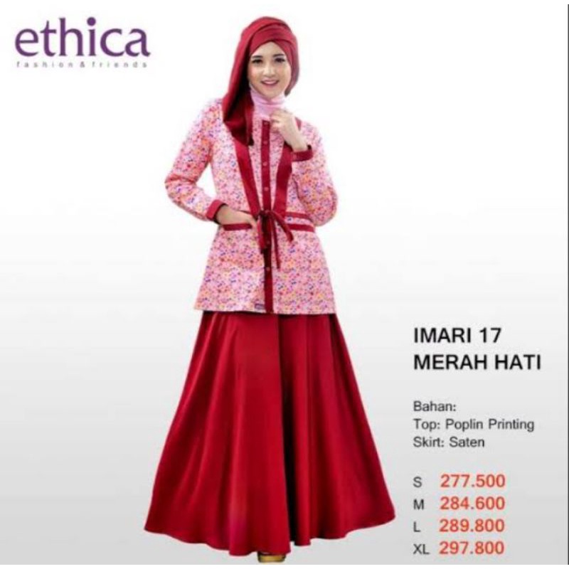 Gamis ethica imari 17 merah hati