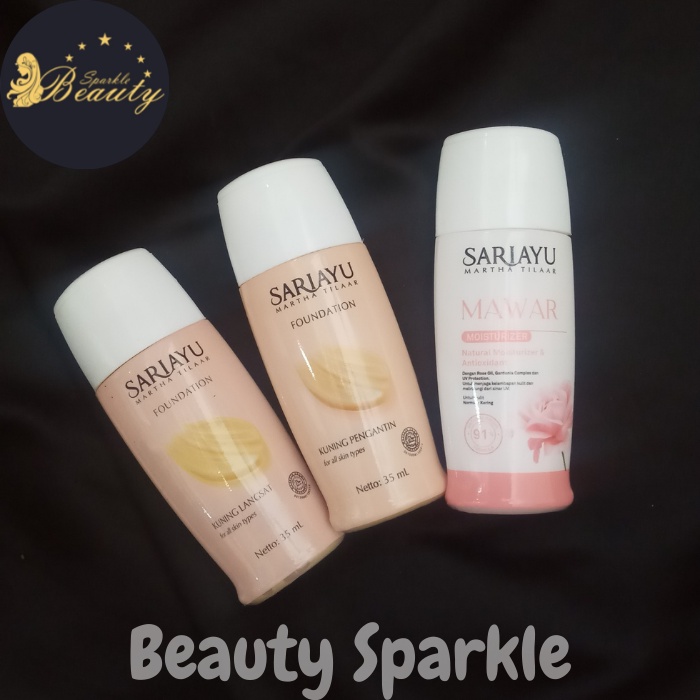 SARIAYU PAKET CANTIK 2IN1 FOUNDATION DAN PELEMBAB WAJAH MAWAR/Paket sariayu kosmetik/paket viva penc
