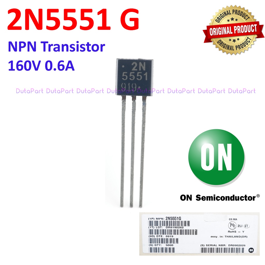 2N5551 ORIGINAL ON SEMICONDUCTOR NPN Transistor 2N5551G 2N 5551 TO-92