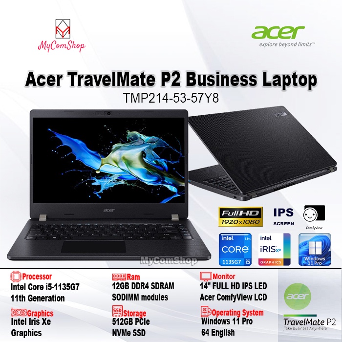 Jual ACER TRAVELMATE P2 TMP214 53 I5 1135G7 12GB 512GB SSD IRIS XE 14