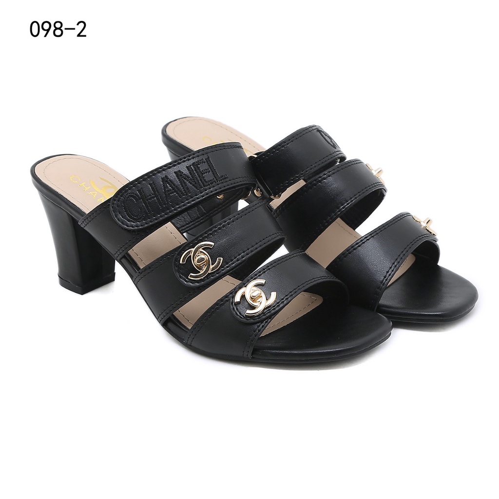 CH Leather Turnlock Slingback Sandals#098-2