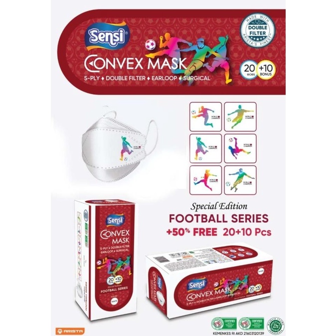 Masker Sensi Convex 4 ply Earloop / Sensi Mask Convex 4ply