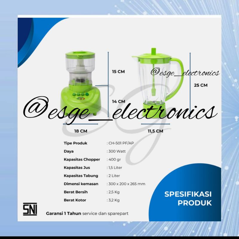 ORIGINAL SET BLENDER MIYAKO CH 501 2IN1 BLENDER JUS MIYAKO CHOPPER DAGING MIYAKO CHOPPER BLENDER CH-501 PF/AP 1.5LITER MIYAKO BARU HIJAU SET BLENDER MURAH MEAT CHOPPER PENGGILING DAGING 101 102 151 152 PEMOTONG DAGING BUAH ES SAYUR BLENDER BAGUS MURAH