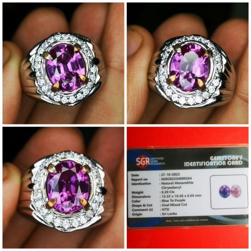CINCIN BATU PERMATA ALEXANDRITE CHRYSOBERYL MEMO SGR