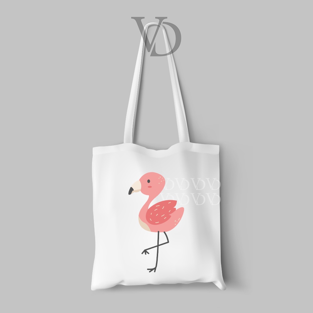 tote bag kanvas cute animal monkey hippo / tas belanja / totebag edisi 2