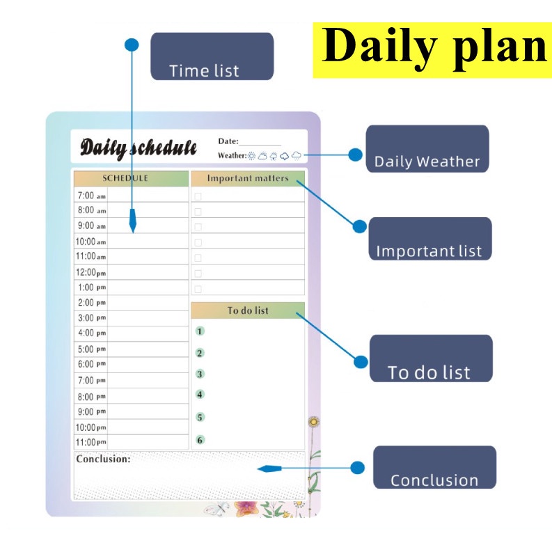 2023 Notebook Spiral Coil Kalender Perencana Jadwal Harian Notepad Perencanaan Akademik Menulis Bahasa Inggris