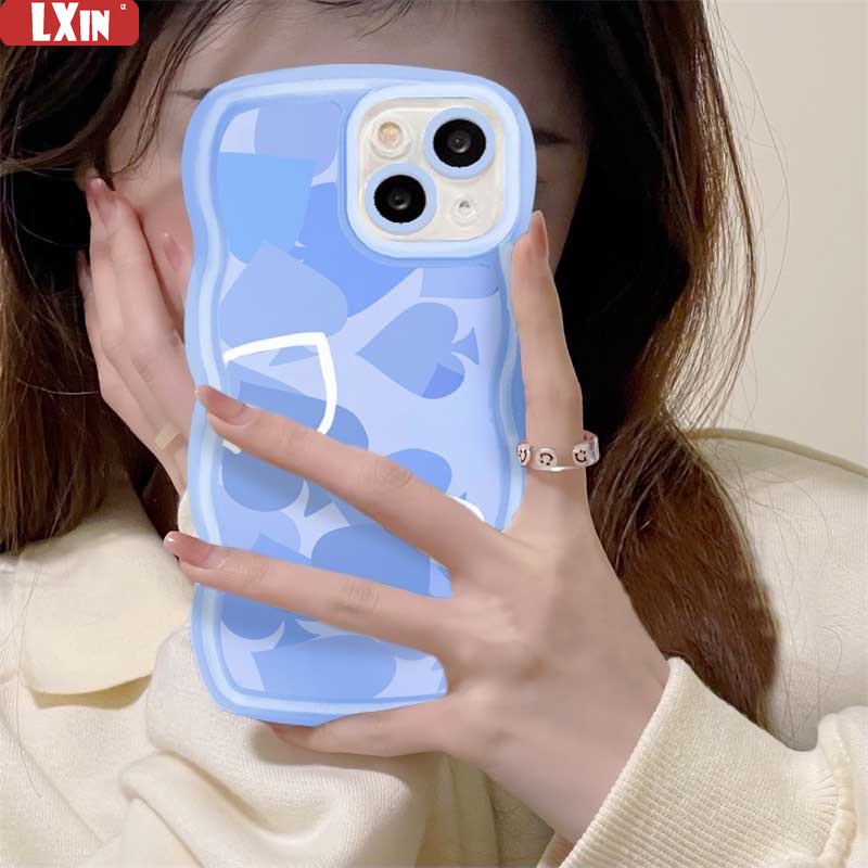 New Case Realme 10 C33 C30 C31 C35 C21Y C25Y Realme C11 C25 C17 C15 C12 C3 C2 Realme 8i 7i 5 5i 6i 7 Pro Peach Jantung Gelombang Tepi TPU Phone Case Cover