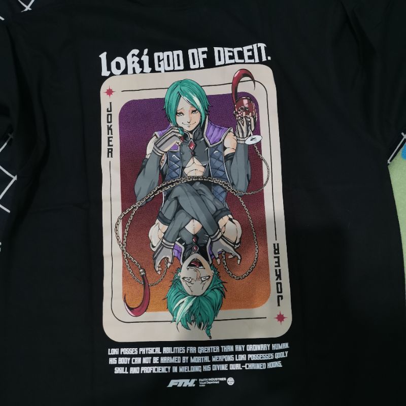 t shirt fth faith industries loki god of deceit kaos baju varsity