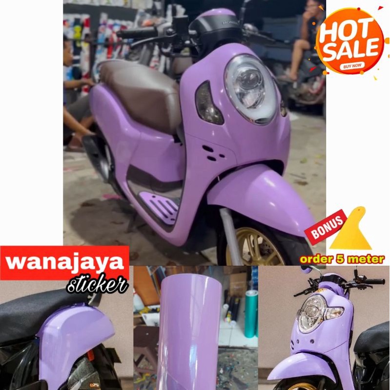 stiker skotlet motor warna ungu lilac / skotlet warna ungu / stiker motor warna pink / stiker skotle