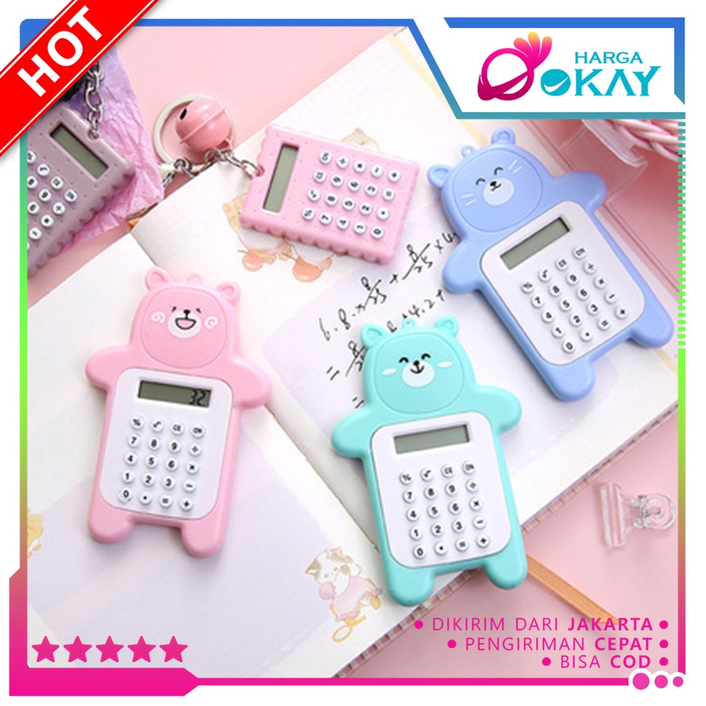 Jual HO Calculator Mini Portable Motif Bear Kalkulator Portable Mini ...