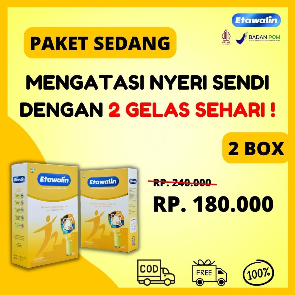

[BIG SALE PAKET 2 BOX] | Etawalin | Paket Sembuh Radang Sendi Nyeri Tulang Cegah Osteoporosis Osteoartritis dan Pengeroposan Tulang
