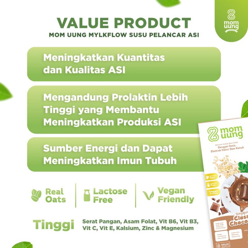 Mom Uung Susu Milkflow Pelancar ASI | Rasa Singapore Classic dan Creamy Vanilla | Lactose Free