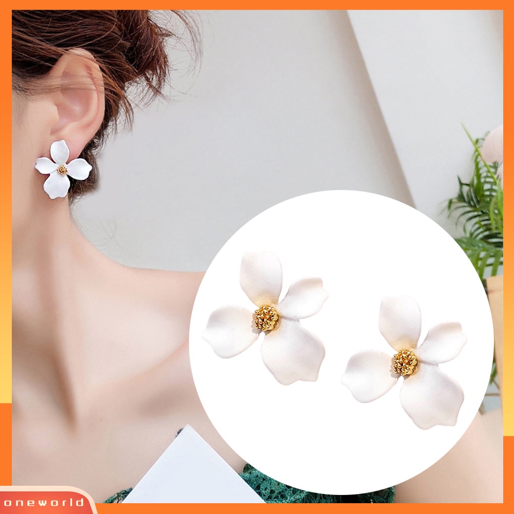 OW@ Fashion Girls Flower Ear Studs Women All-match Date Party Travel Earrings Gift