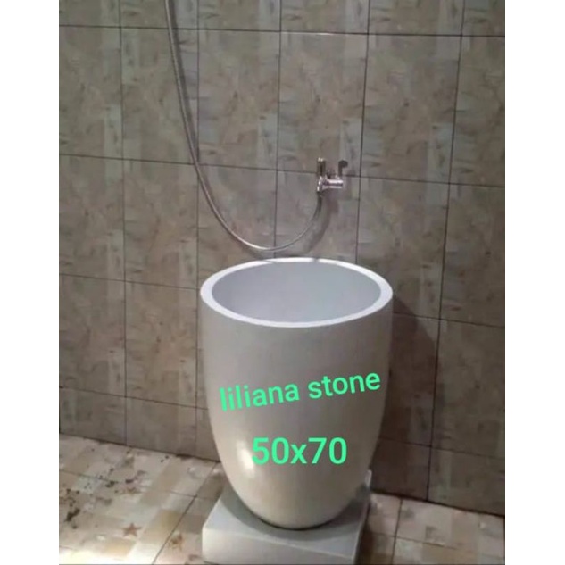 Bak mandi gentong kapsul motif teraso