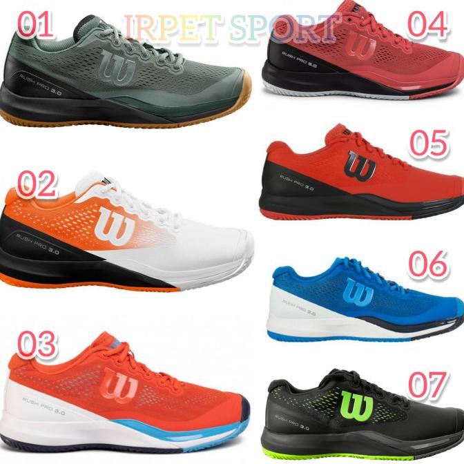 SEPATU TENIS WILSON RUSH PRO 3.0 SEPATU TENNIS WILSON RUSH PRO