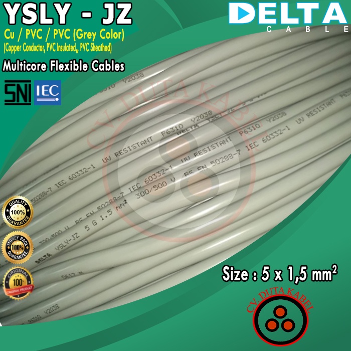 Kabel YSLY-JZ 5x1,5 mm2 DELTA 5x1,5 mm2/5x1.5 mm2/5x1,5mm2/5 x 1,5 mm2/5x1,5mm