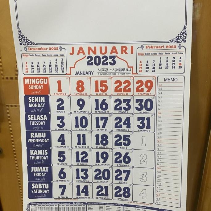 

Kalender Dinding Lengkap Tahun 2023 Jadwal Sholat Bahan Hvs 32X48Cm