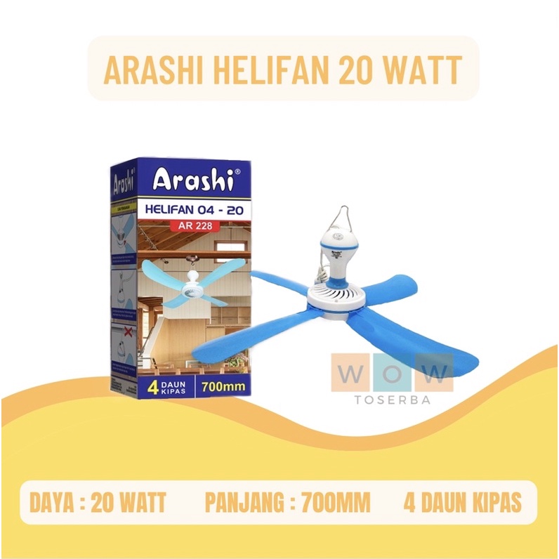 Kipas Angin Gantung Arashi Helifan 20 Watt