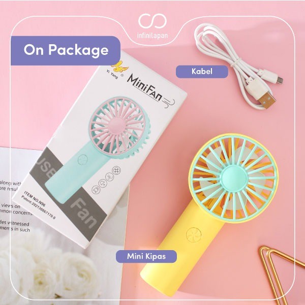 Kipas Angin Mini Portable Kipas Tangan Genggam Rechargeable USB Fan