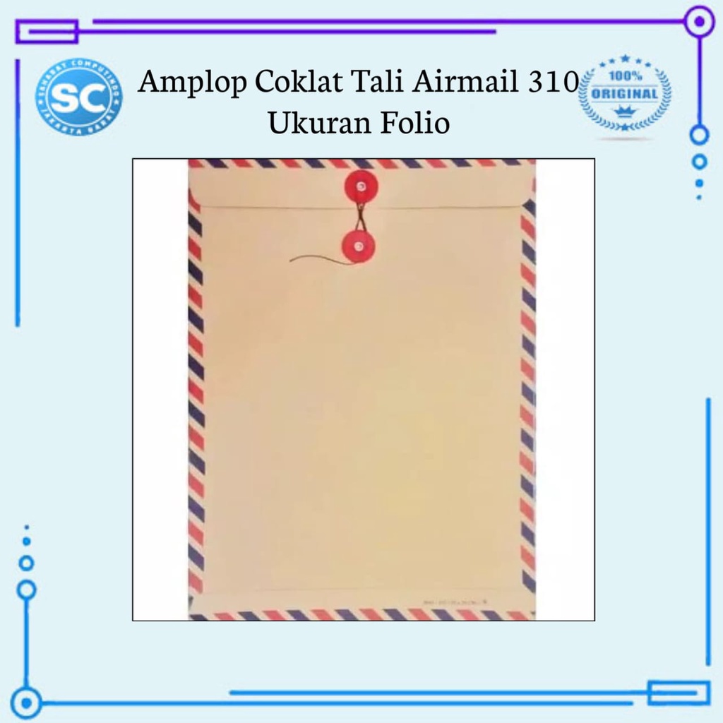

Amplop Coklat Tali Airmail 310 Ukuran Folio