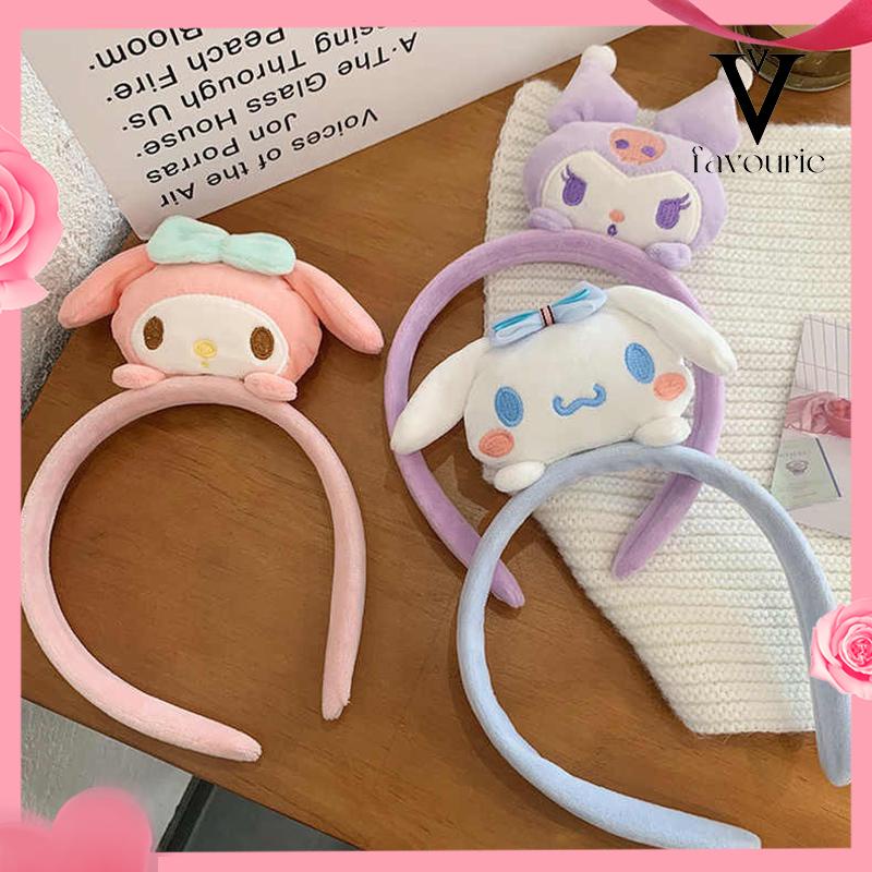 COD Ikat Kepala Cinnamoroll Anjing Melodi Mewah Tiga Dimensi Kartun  Wajah Mencuci Aksesoris Rambut-FA