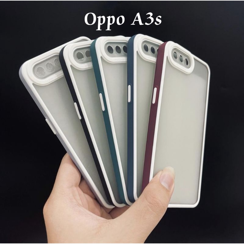 Pro Hybird Oppo A3s Softcase Halus dan Elegan / Pinggiran Garis Putih Keren (Pandas)