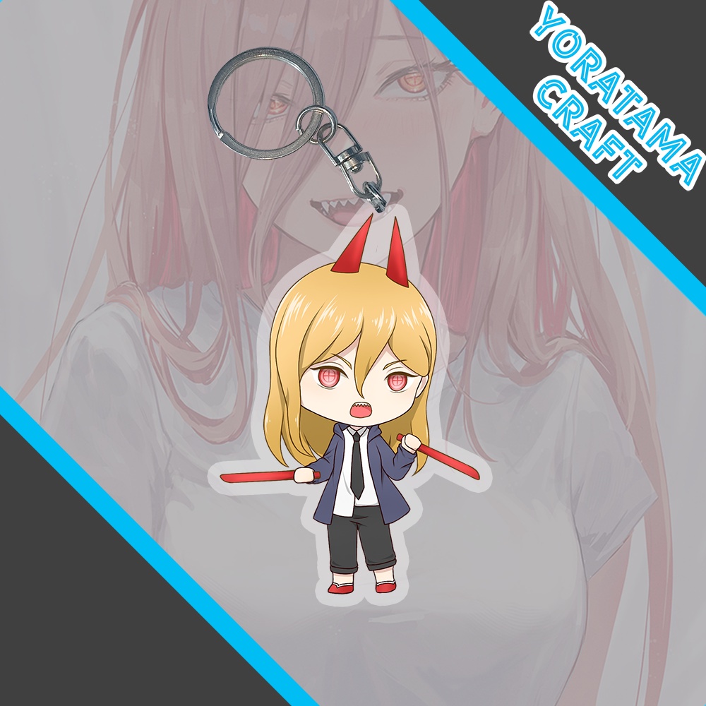 Gantungan Kunci Power Chainsaw Man, Keychain Anime Game