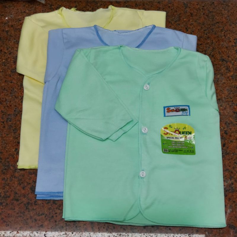 Baju bayi polos Shaqueen pakaian bayi 0-3 bulan SNI ( 3 pcs)