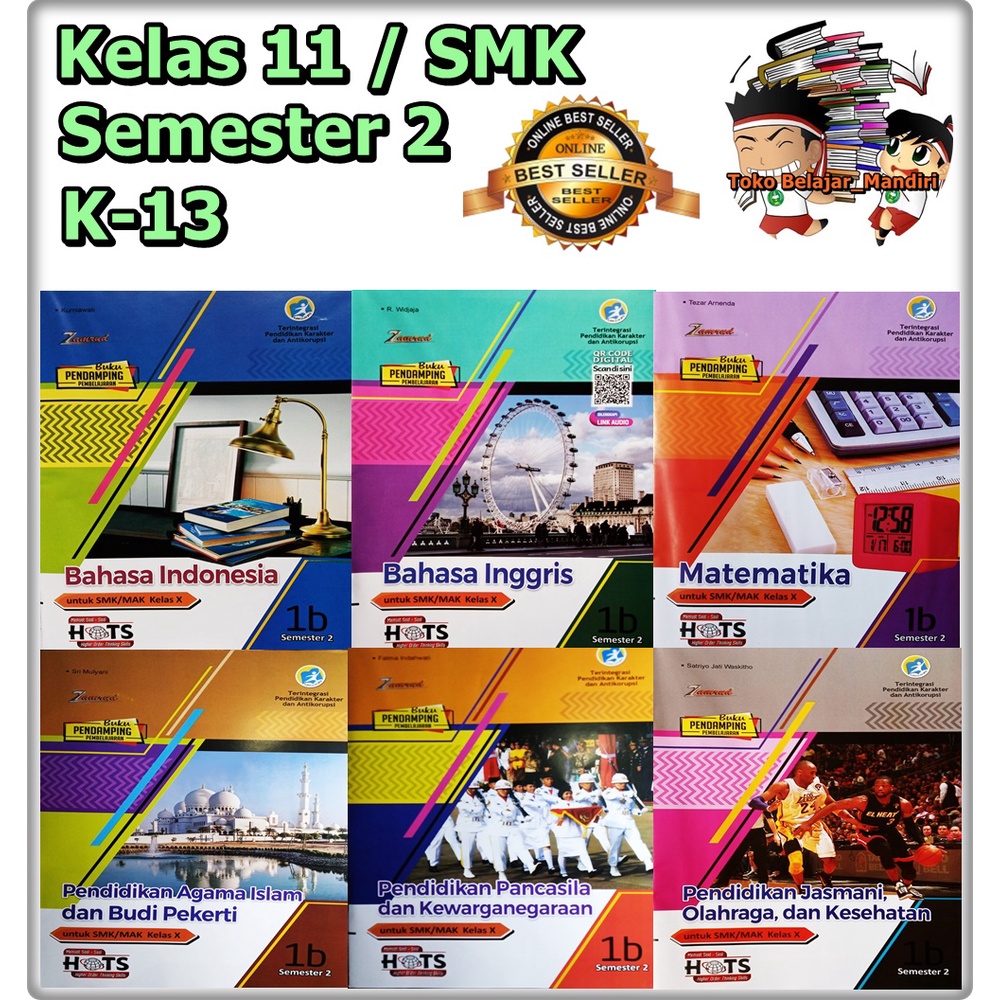 LKS SMK/MAK Kelas 10 | X Semester 2 K-13 Zamrud Bahasa Indonesia/Bahasa Inggris/Matematika/PAI/PKN/P