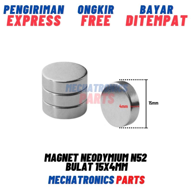 Magnet Neodymium N52 Bulat 15x4mm Silinder D15 T4 15x4 mm Disc Strong