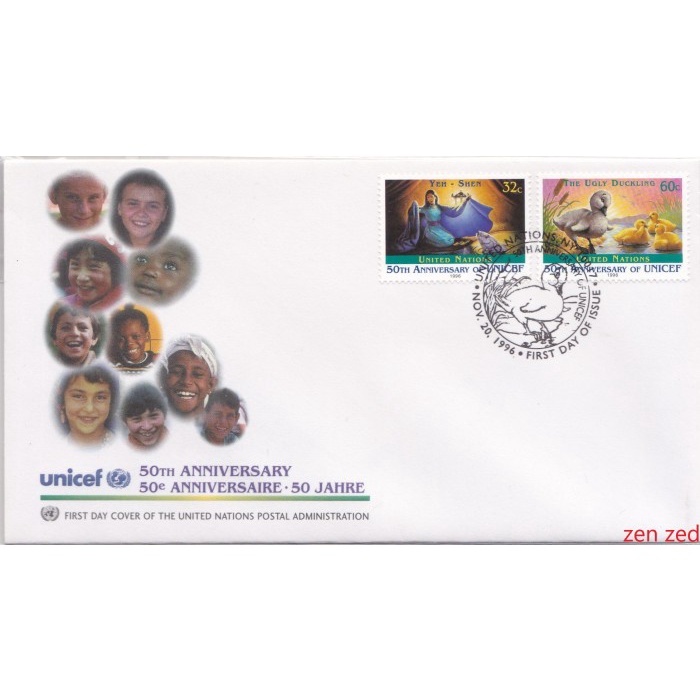 

A370 Prangko United Nations FDC 1996 UNICEF - Children's Stories 1 Pcs