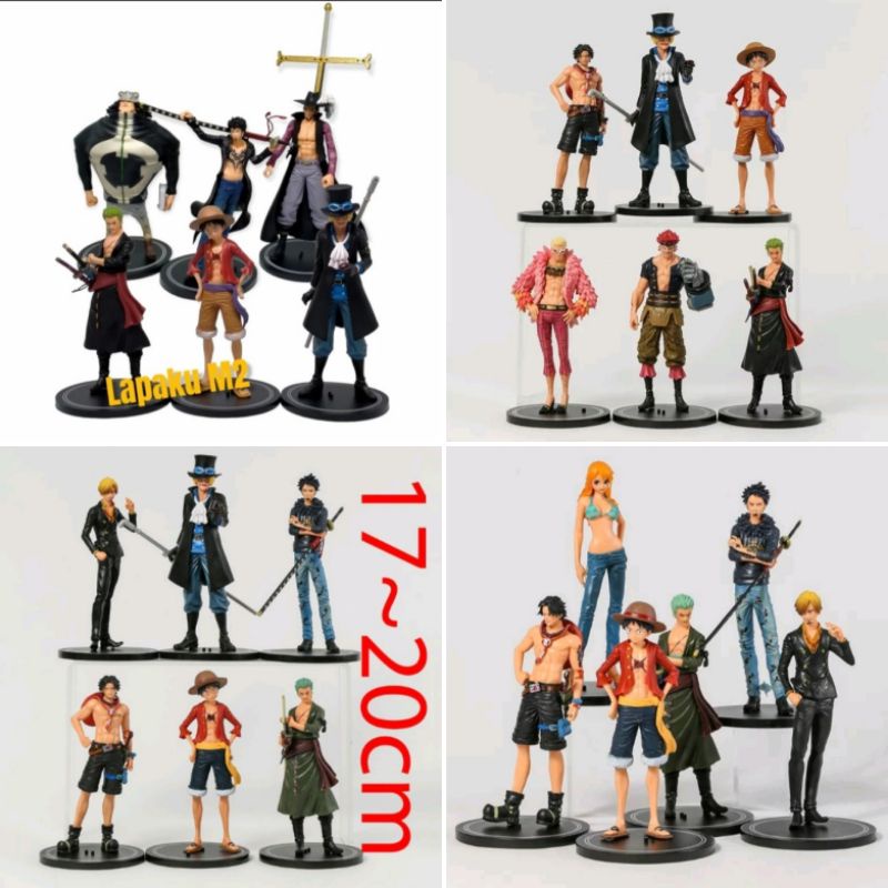 Jual ACTION FIGURE ONE PIECE LUFFY ZORO SANJI ACE LAW NAMI SET ISI 6PCS