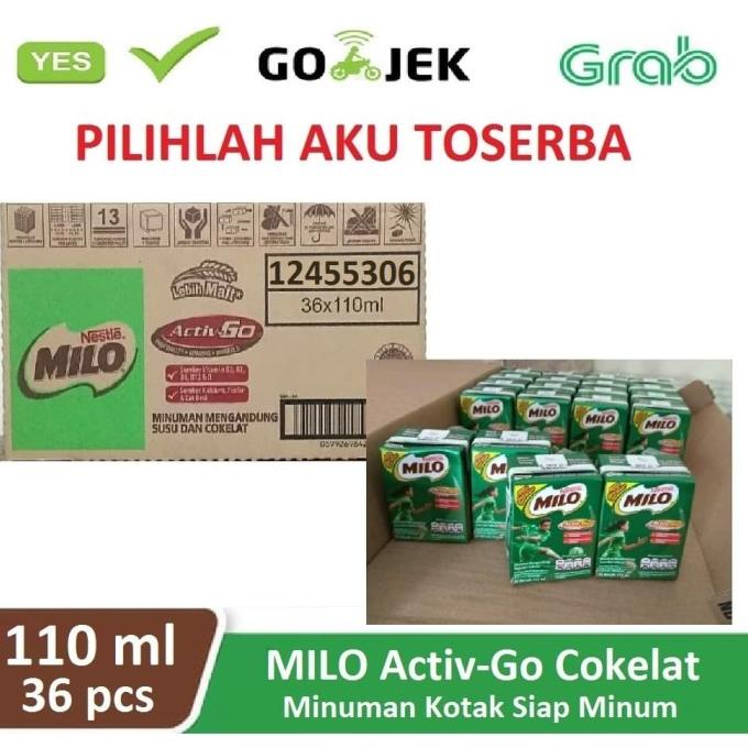 

Susu Milo Kotak Coklat ACTIVE GO UHT - 110 ml (1 dus isi 36 kotak) TERLARIS TERPERCAYA ORIGINAL